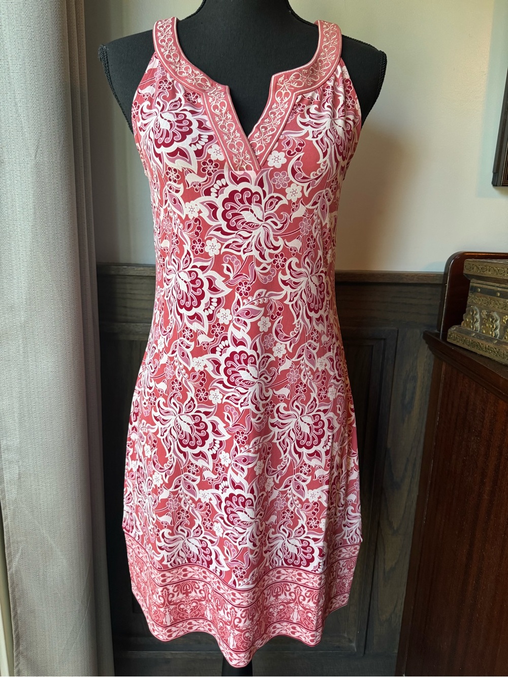 Magnolia Grace Pink and White Floral embroidered Dress small